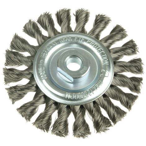Lessmann Knot Wheel Brush 100 x 12mm M14 Bore, 0.50 Steel Wire, Model LES471217