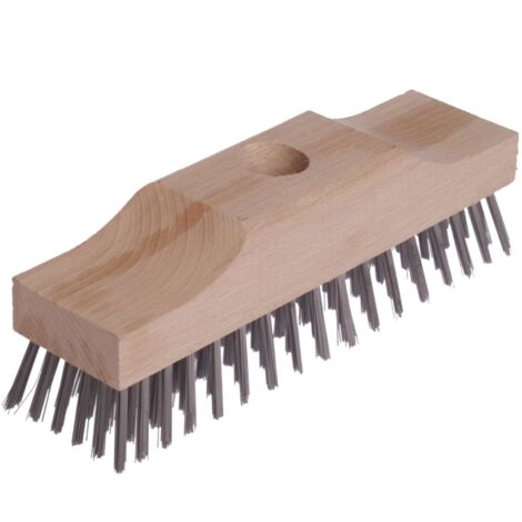 Lessmann Raised Wooden Stock Broom Head, 6-Row, 220mm x 60mm, Model LES148101