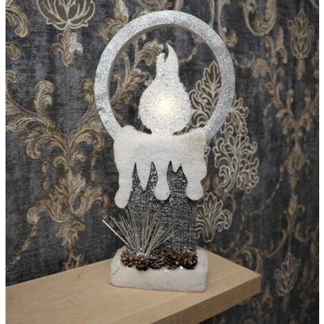Let It Snow White Christmas Lantern Wooden Warm LED Light Nativity Indoor Decorations