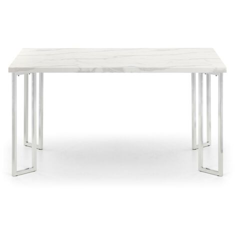 Letha Marble & Chrome Dining Table 150Cm x 90Cm