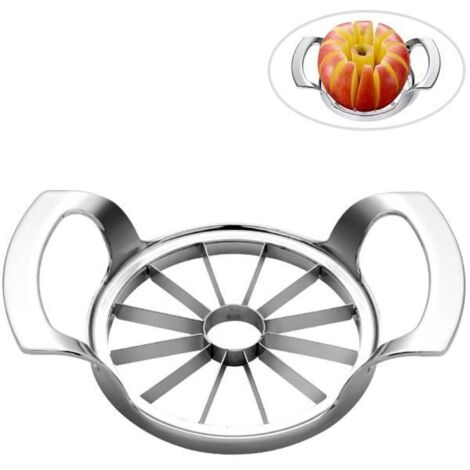Letouch Trancheuse a fruit,coupe fruit en Alliage de zinc pour Pomme, Poire, Pitaya - 4 Inches - Argent