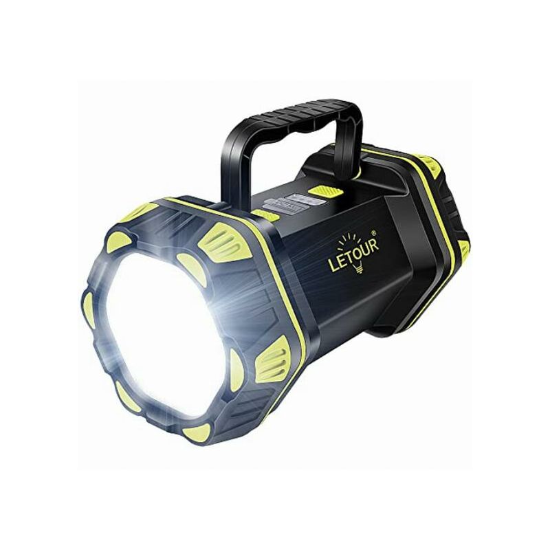 Image of LETOUR Torcia a LED, ricaricabile, super luminosa, 1200 lumen, 8 modalità, torcia da campeggio, 4800 mAh, power bank LED, luce di ricerca