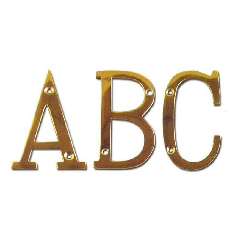 

letra de laton brillo a 100 mm c-tornillos - Mibricotienda