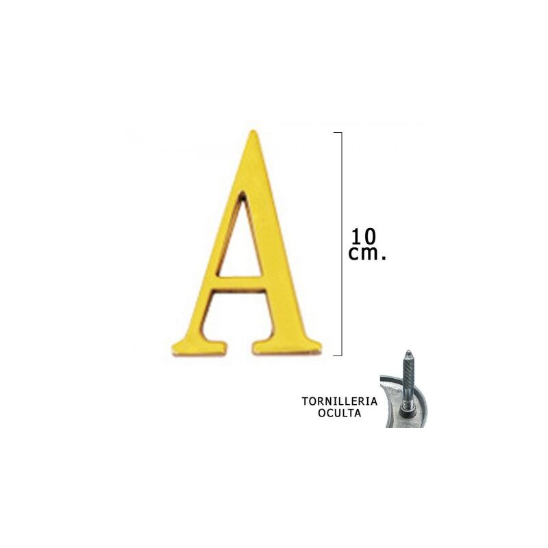 

Letra latón 'a' 10 cm. con tornilleria oculta (blister 1 pieza)