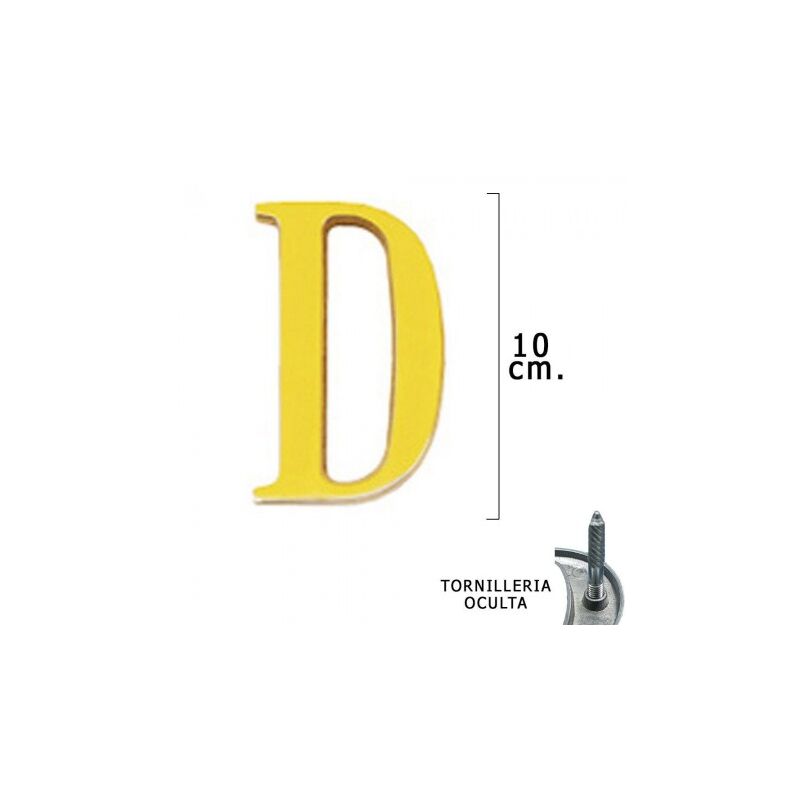 

Letra latón "d" 10 cm. con tornilleria oculta (blister 1 pieza)