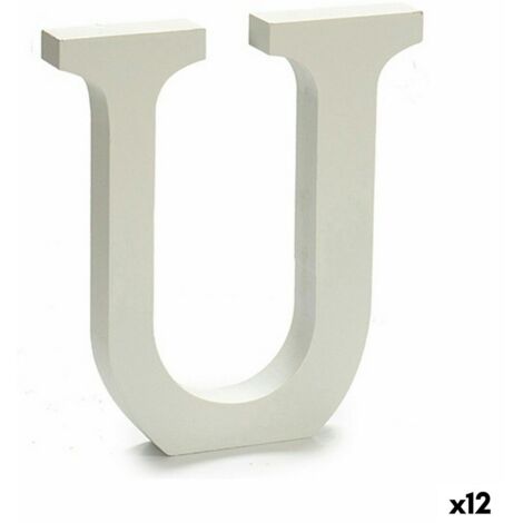 Letra Pincello U Blanco 1,8 x 21 x 17 cm (12 Unidades)