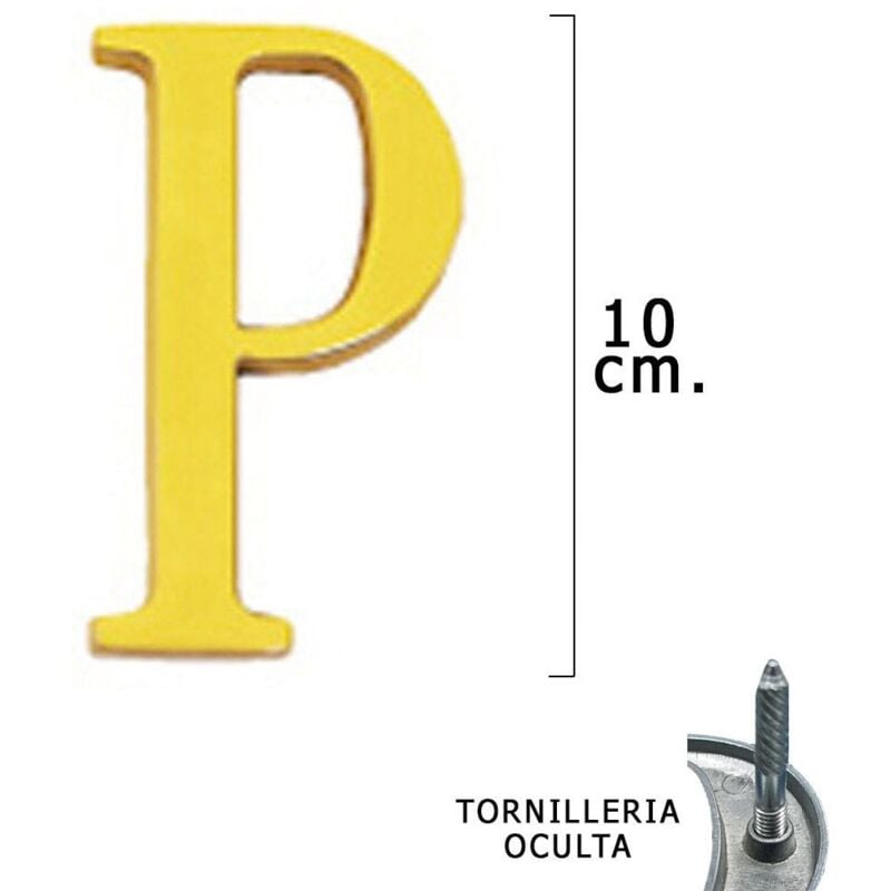 

Letra latón 'p' 10 cm. con tornilleria oculta (blister 1 pieza)