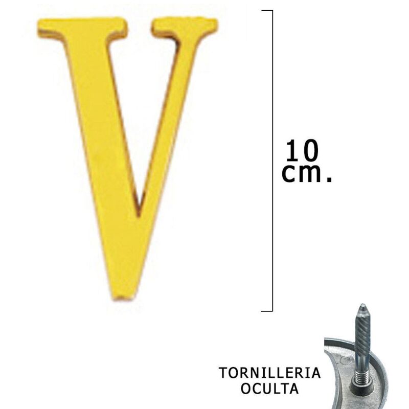 

Letra latón 'v' 10 cm. con tornilleria oculta (blister 1 pieza)