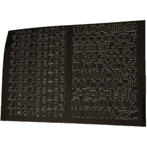 Letras y números autoadhesivos de aluminio negro de 0,6 cm