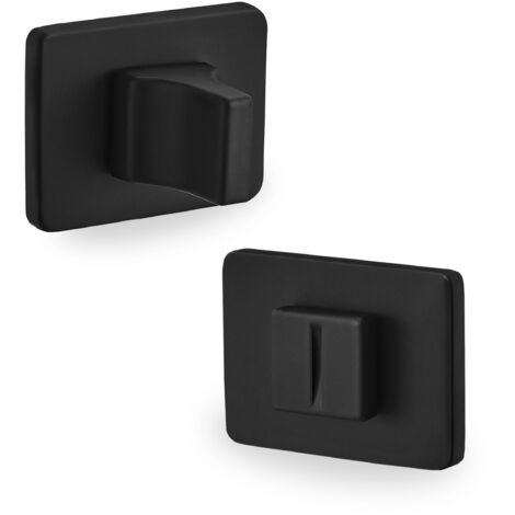 Letrero de baño rectangular corto negro