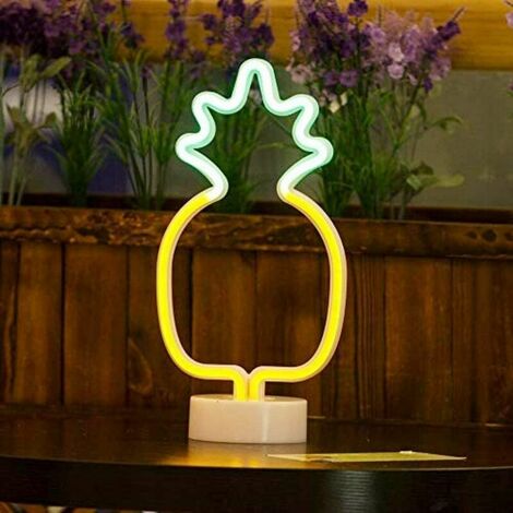 Letrero de luz de piña con diseño de piña, noche con soporte de luz decorativo, letreros de marquesina para fiesta de cumpleaños de Navidad, habitación de niños, sala de estar, decoración de fiesta de