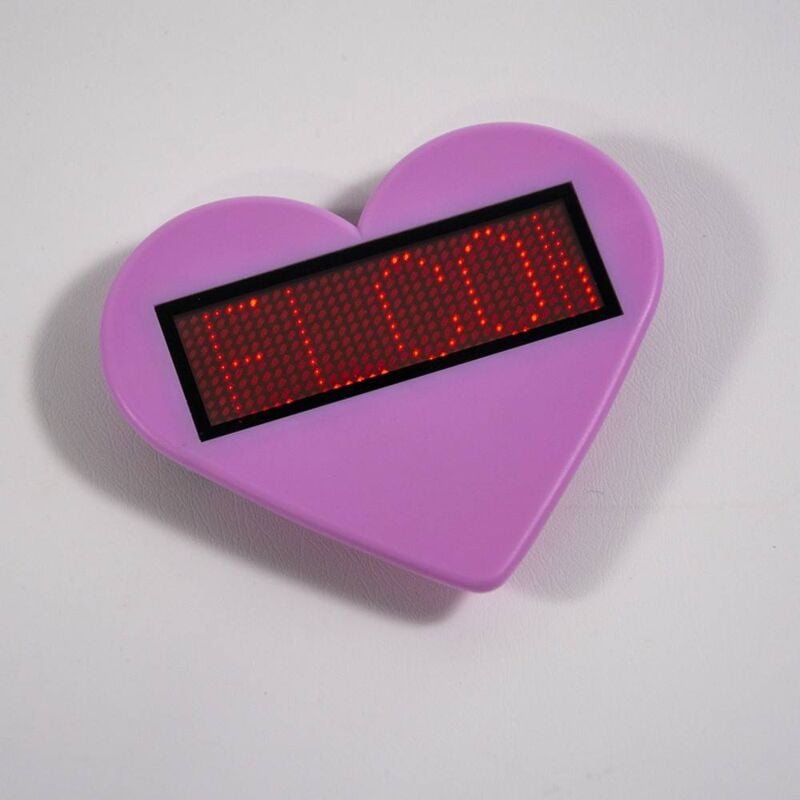 

Barcelona Led - Letrero distintivo LED portátil texto programable rojo con corazón | Rosa