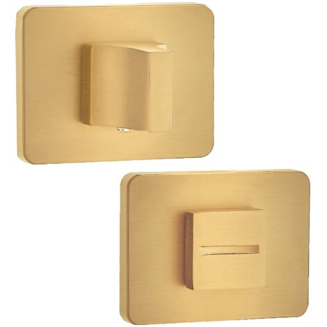 Letrero rectangular corto dorado para baño Kuchinox