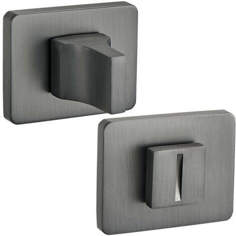 Letrero rectangular para puerta de baño con roseta de grafito