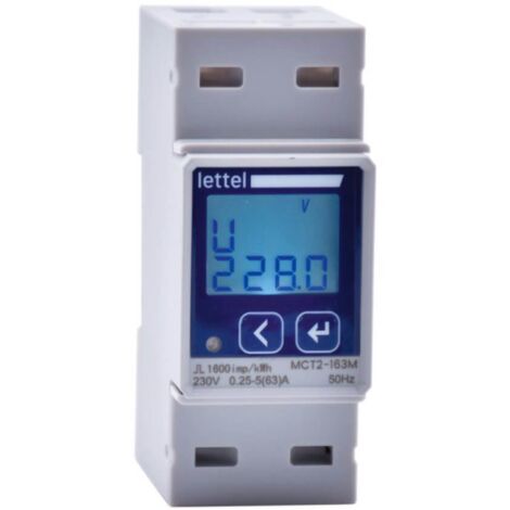 LETTEL - Compteur d'énergie multi-mesures monophasé 100A direct - Communication Modbus - MCT2-1100