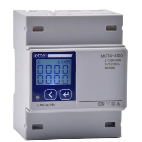 LETTEL - Compteur d'énergie multi-mesures triphasé 100A direct - Communication Modbus - MCT4-3100