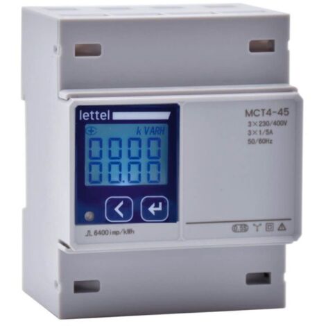 LETTEL - Compteur d'énergie multi-mesures triphasé CT 1/5A - Communication Modbus - MCT4-35