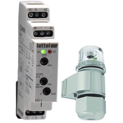 LETTEL - Interrupteur crépusculaire -1 relais inverseur 16A - tension 12 - 240v. - CIC-1