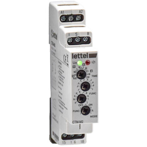 LETTEL - Minuterie éléctronique - 10 fonctions-1 relais 16A - démarrage par contact ext - CTM-M2