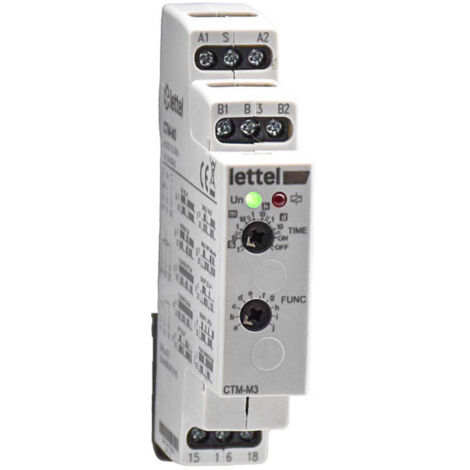 LETTEL - Minuterie éléctronique - 10 fonctions 3 relais inverseurs 8A - 1 module - CTM-M3R