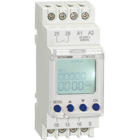 LETTEL - Minuterie multifonctions digitale 2 canaux 24-230V. Montage rail-din 2 modules. - CTM2-D2