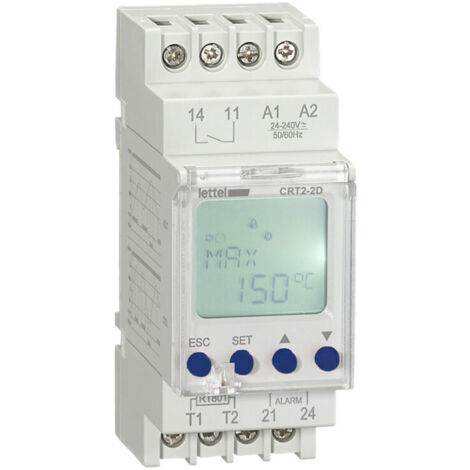 LETTEL - Thermostat digital modulaire mode chaud/froid à 1 pt de consigne, 1 NO/NF 16A. - CRT2-2D