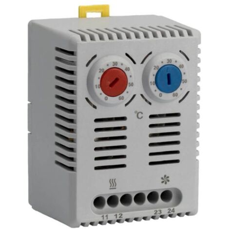 LETTEL - Thermostat double chaud/froid pour régulation d'armoire électrique 0-60°C - GTA-THRV-0-60