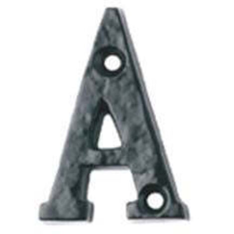Lettera Alfabeto "A" In Ferro Nero Opaco
