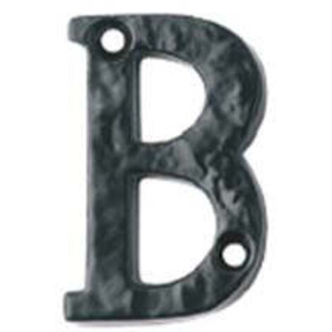Lettera Alfabeto "B" In Ferro Nero Opaco