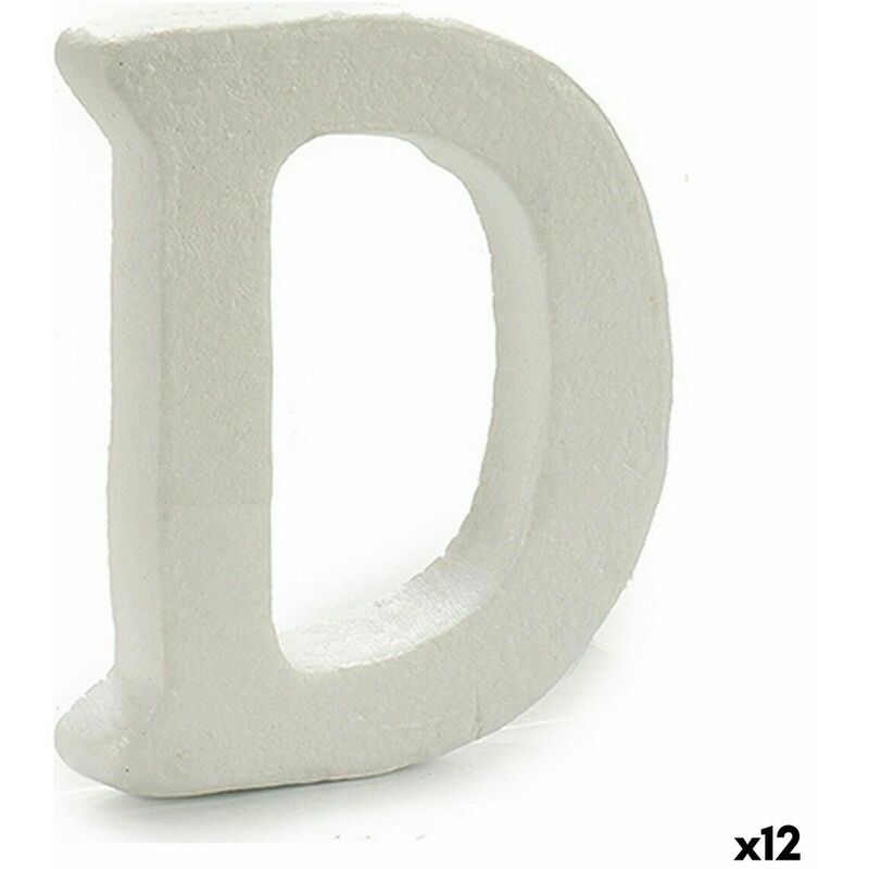 Image of Lettera D Bianco polistirene 2 x 15 x 11,5 cm (12 Unità)