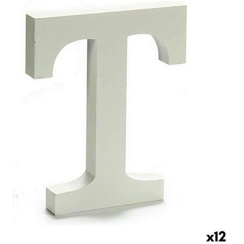 Pincello - Lettera t Legno Bianco (1,8 x 21 x 17