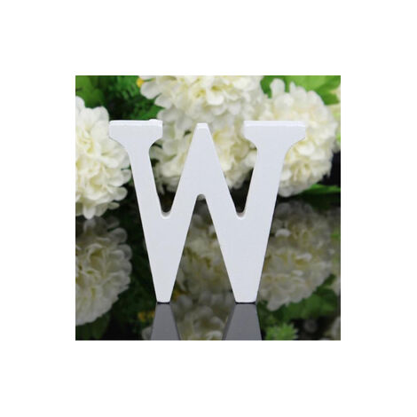 Trade Shop - LETTERE ALFABETO LETTERA F IN LEGNO BIANCO H 11 CM DECORAZIONE  ARREDO WEDDING 