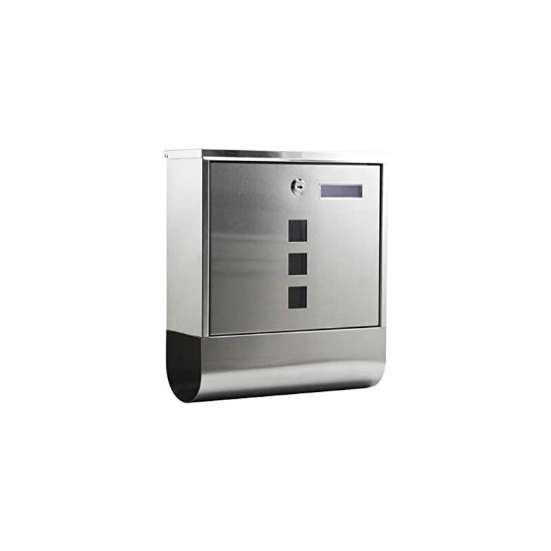 Héloise - Letterbox with newspaper rack in stainless steel for wall mounting with 2 keys mail