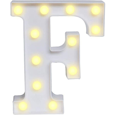 Lettere luminose a led alfabeto F luminoso per decorazione casa compleanni nozze festa bar eventi luce calda