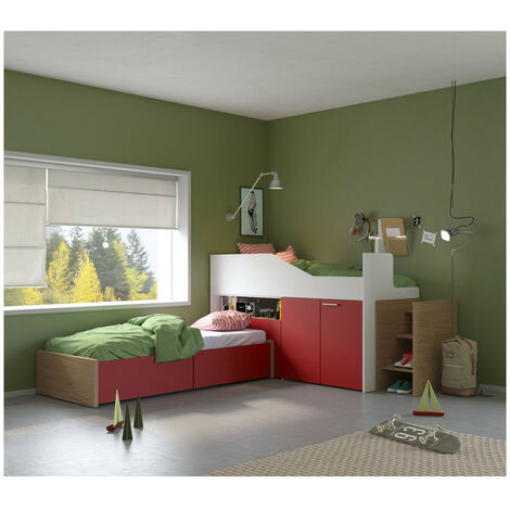 Letti a soppalco contenitori moderni: Design salvaspazio Made in Italy - Bianco