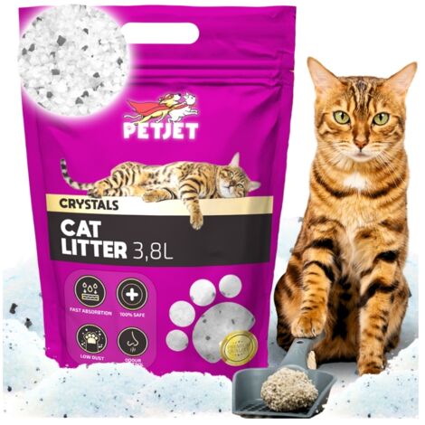 Lettiera assorbente in silicone per gatti PetJet per la lettiera, non agglomerante, efficiente PetJet