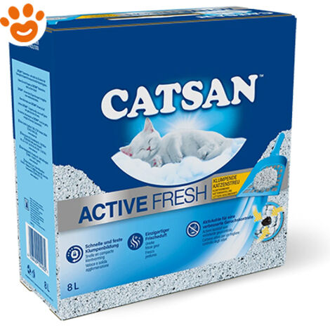 lettiera igienica per gatti catsan "active fresh" 8 litri