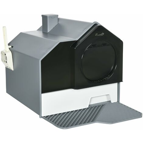 Lettiera per Gatti 47x45x42 cm in PP e ABS Grigio