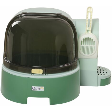 Lettiera per Gatti Chiusa con Coperchio Apribile e Vassoio Estraibile 52x60x42 cm  Verde