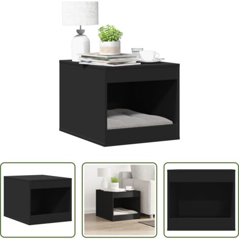 Lettiera per gatti -  Recinto per Lettiera per Gatti Nero 47x59x42 cm in Truciolato