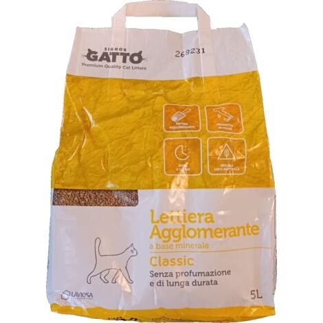 Lettiera Sabbia Gatti Agglomerante in Bentonite con Carbone Attivo – 1 x 5 kg
