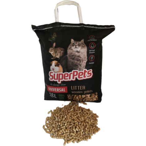 Lettiera superpets universale biologica, in pellet ecologico per animali domestici e uccelli, confezione 4pz – 72lt/24kg - 170003