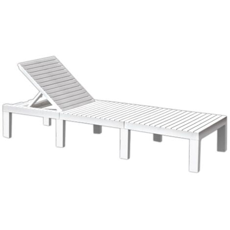 LETTINI SDRAIO PRENDISOLE IN RESINA MODULARI HAITI BIANCHI CM.195x65xH78