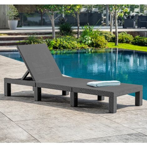 Lettino Allibert by KETER Daytona De Luxe 187 x 58 x 29 cm Grigio