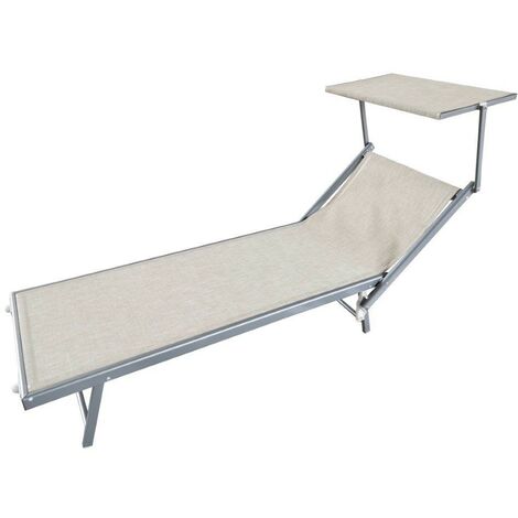 LETTINO ALLUMINIO 189X61 CON PARASOLE ECRU'