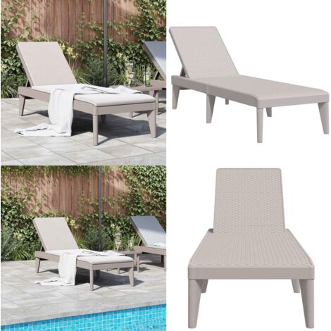 Lettino Cappuccino 186x60x29 cm in PP - Lettino prendisole - Schienale regolabile