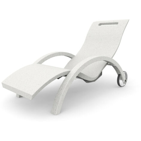 Lettino Chaise Longue da Esterno Giardino Inclinabile con Ruote Arkema Serendipity Bianca