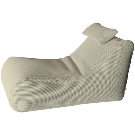 Lettino Chaise Lounge 120x70x65 cm con Cuscino in Poliestere Armonia Beige