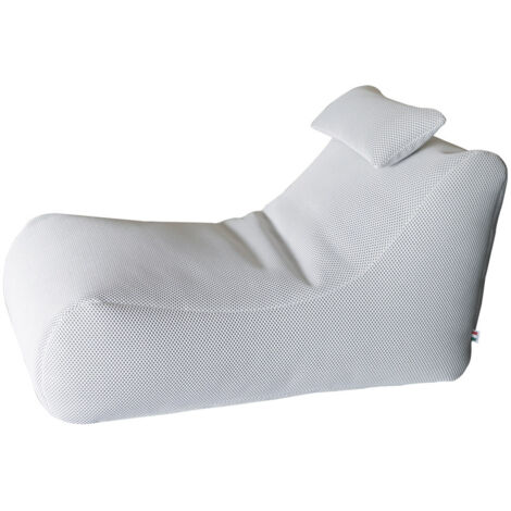 Lettino Chaise Lounge 120x70x65 cm con Cuscino in Poliestere Armonia Bianco