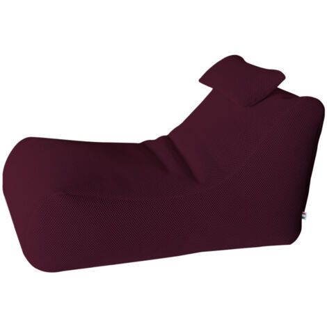 Lettino Chaise Lounge 120x70x65 cm con Cuscino in Poliestere Armonia Bordeaux